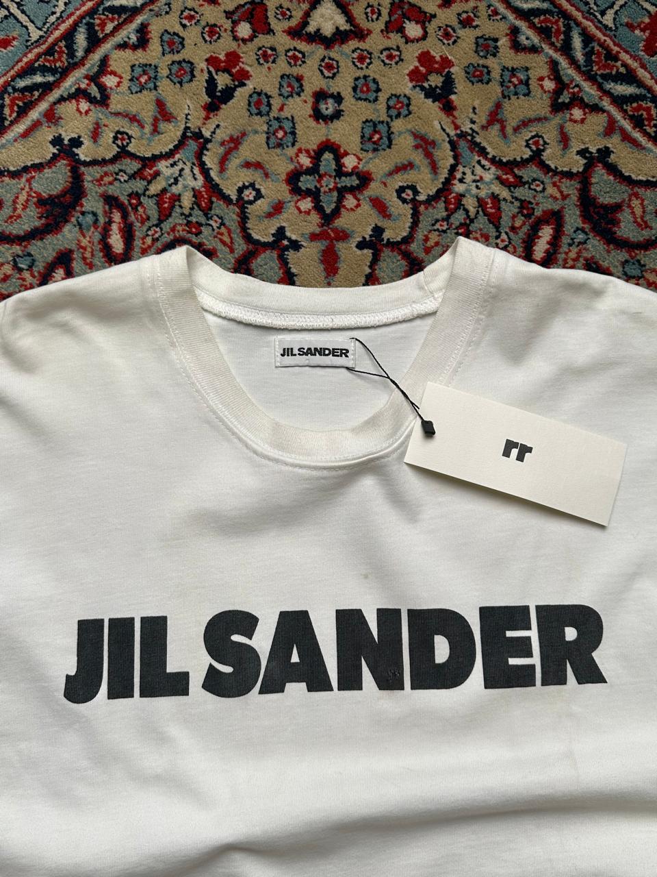 Jil Sander White Logo Graphic Crew Neck Cotton TEE