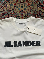 Jil Sander White Logo Graphic Crew Neck Cotton TEE