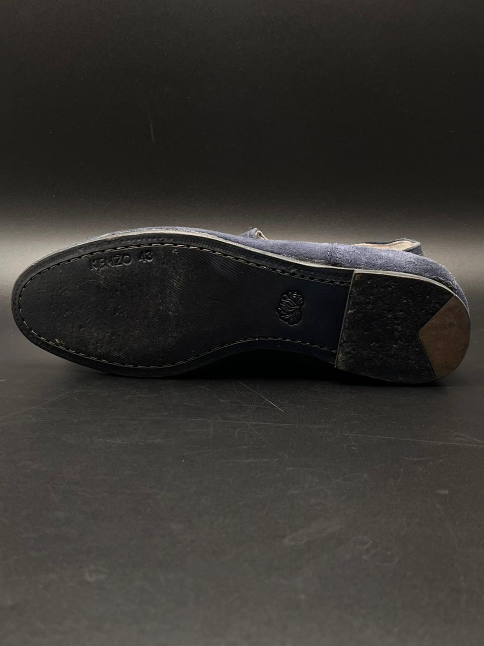 KENZO Paris Blue Suede Driving Shoes Moccasins Made in Portugal