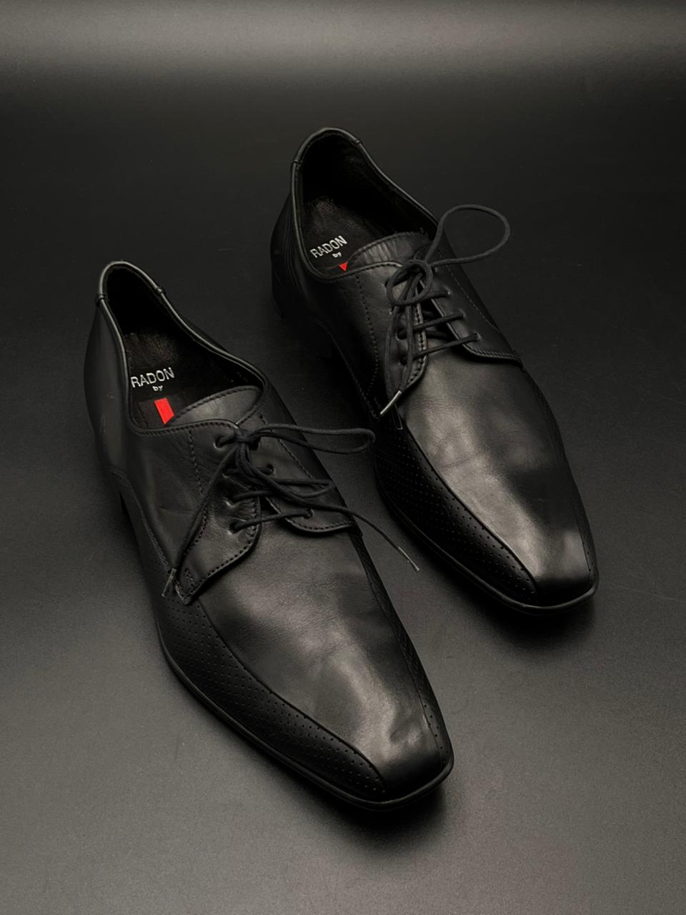 LLOYD Radon Black Leather Derby Shoes Made in Germany