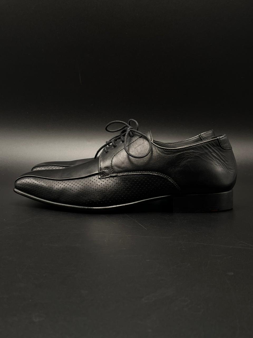 LLOYD Radon Black Leather Derby Shoes Made in Germany