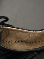 CONTRATTO 91 ITALIAN MADE Black Leather Derby Shoes Square Toe - 43