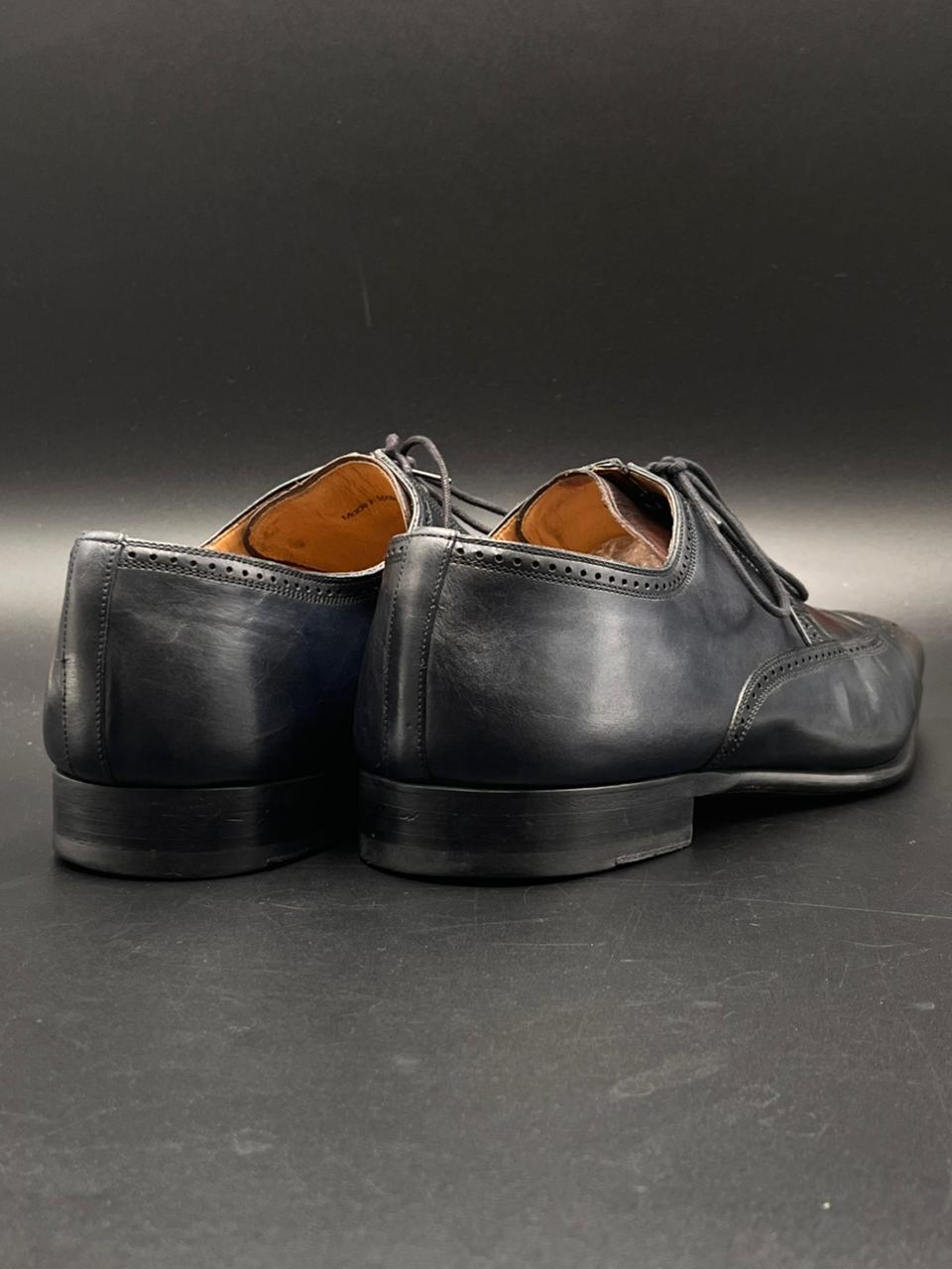 MAGNANNI Two-Tone Wingtip Oxford Brogues Blue Brown Made in Spain