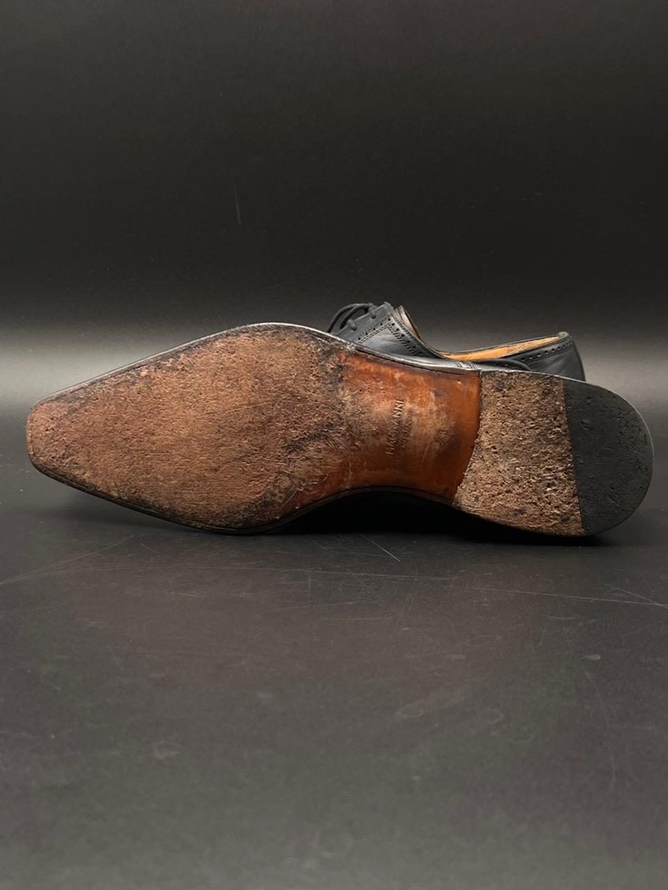 MAGNANNI Two-Tone Wingtip Oxford Brogues Blue Brown Made in Spain