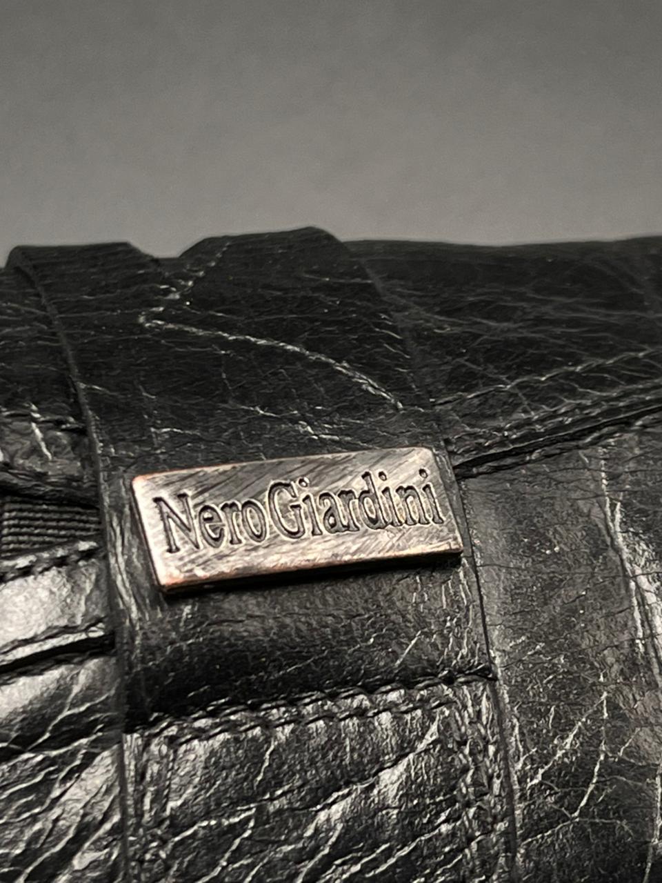 NEROGIARDINI Black Leather Penny Loafers Made in Italy