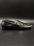 NEROGIARDINI Black Leather Penny Loafers Made in Italy