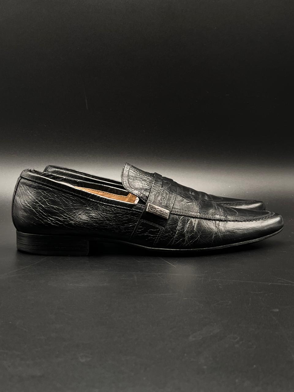 NEROGIARDINI Black Leather Penny Loafers Made in Italy