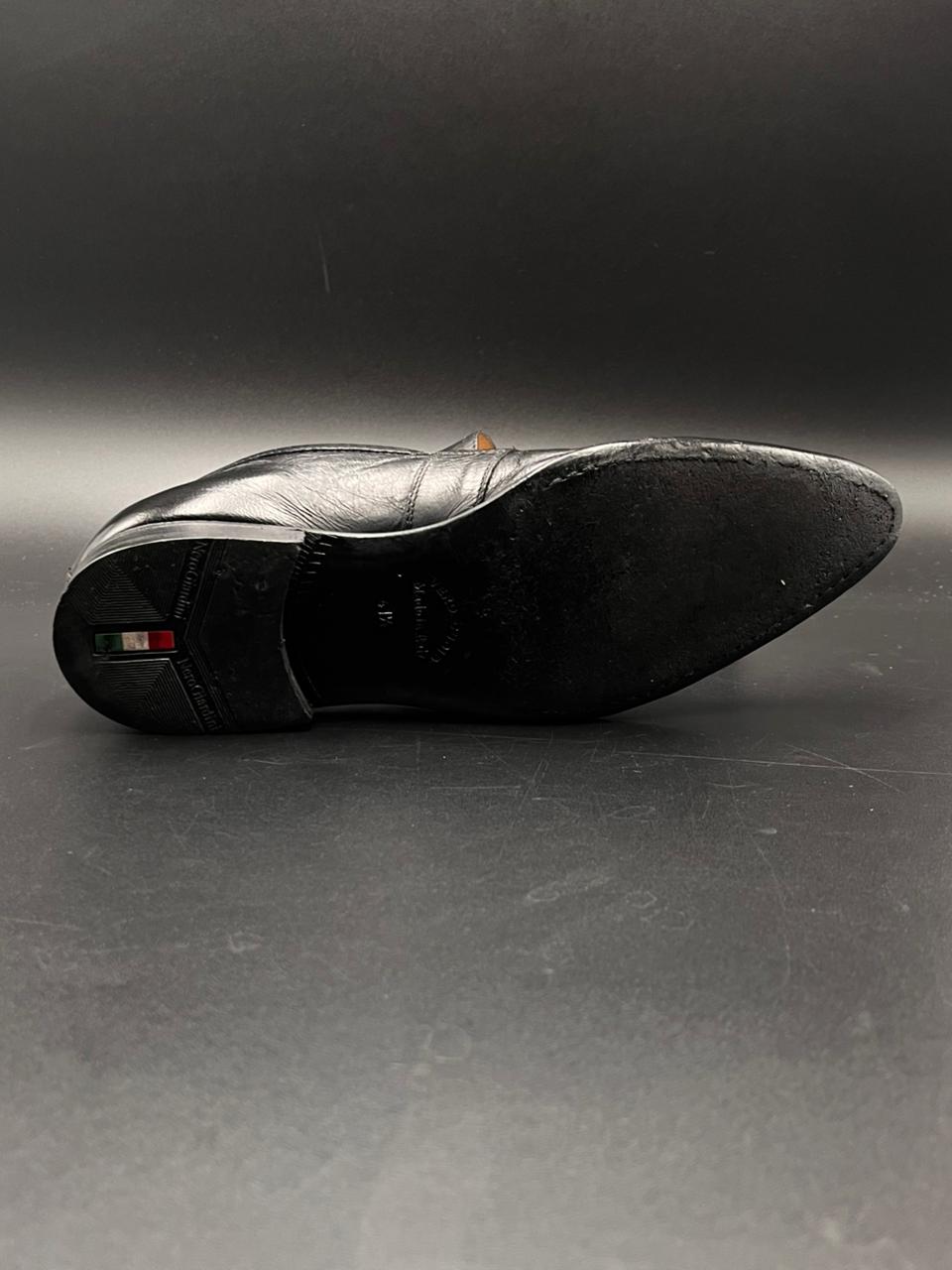 NEROGIARDINI Black Leather Penny Loafers Made in Italy