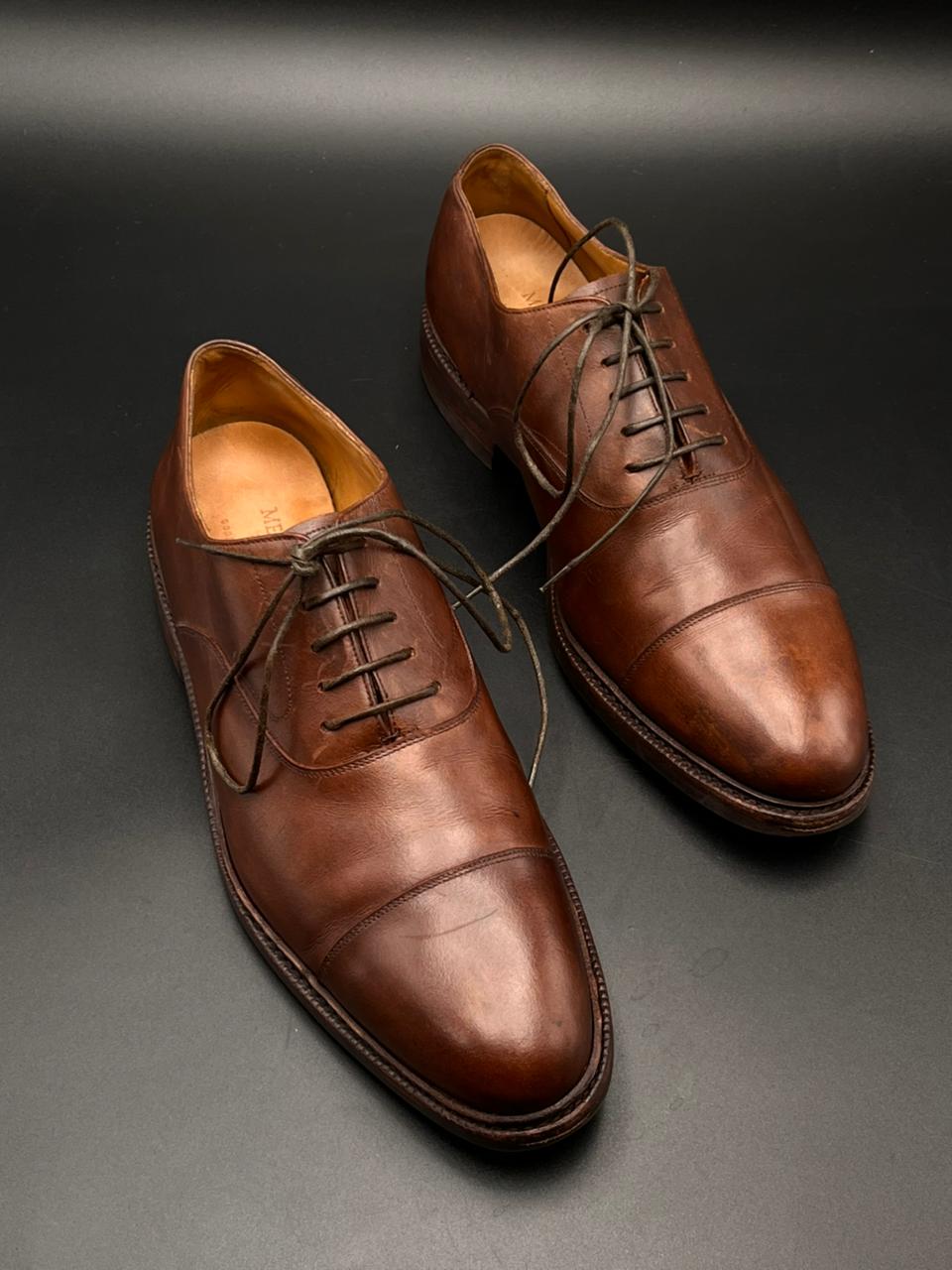 MEERMIN Mallorca Brown Calfskin Leather Cap Toe Oxfords Goodyear Welted