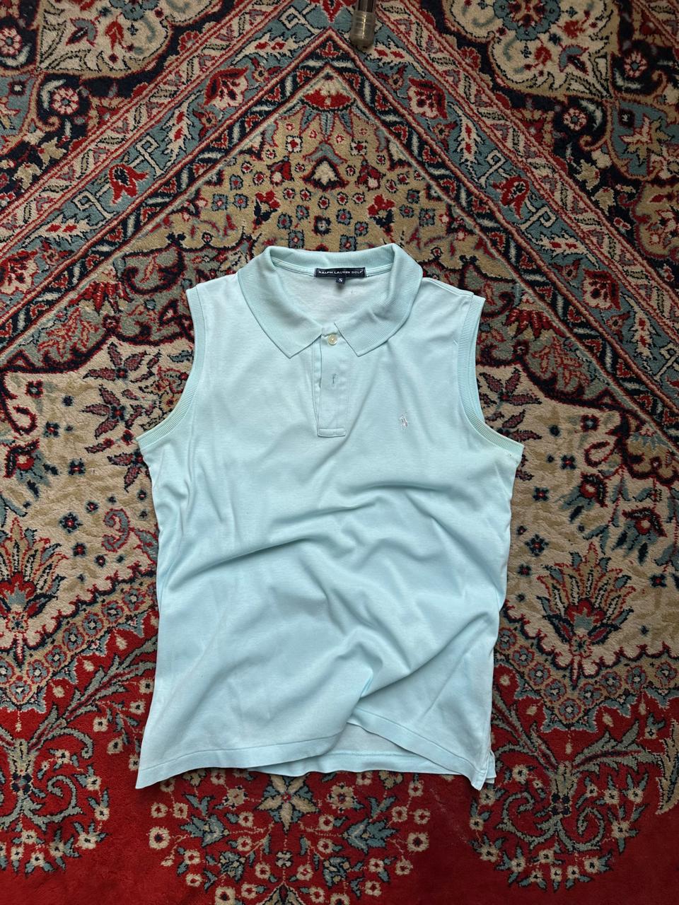 VINTAGE POLO RALPH LAUREN SLEEVELESS FITTED POLO