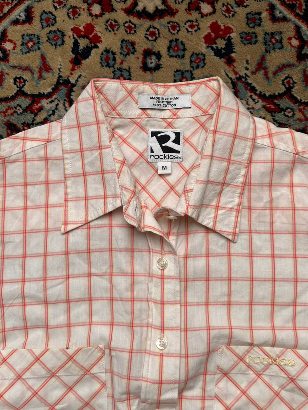 Rockies Western Plaid Button Up Women Shirt