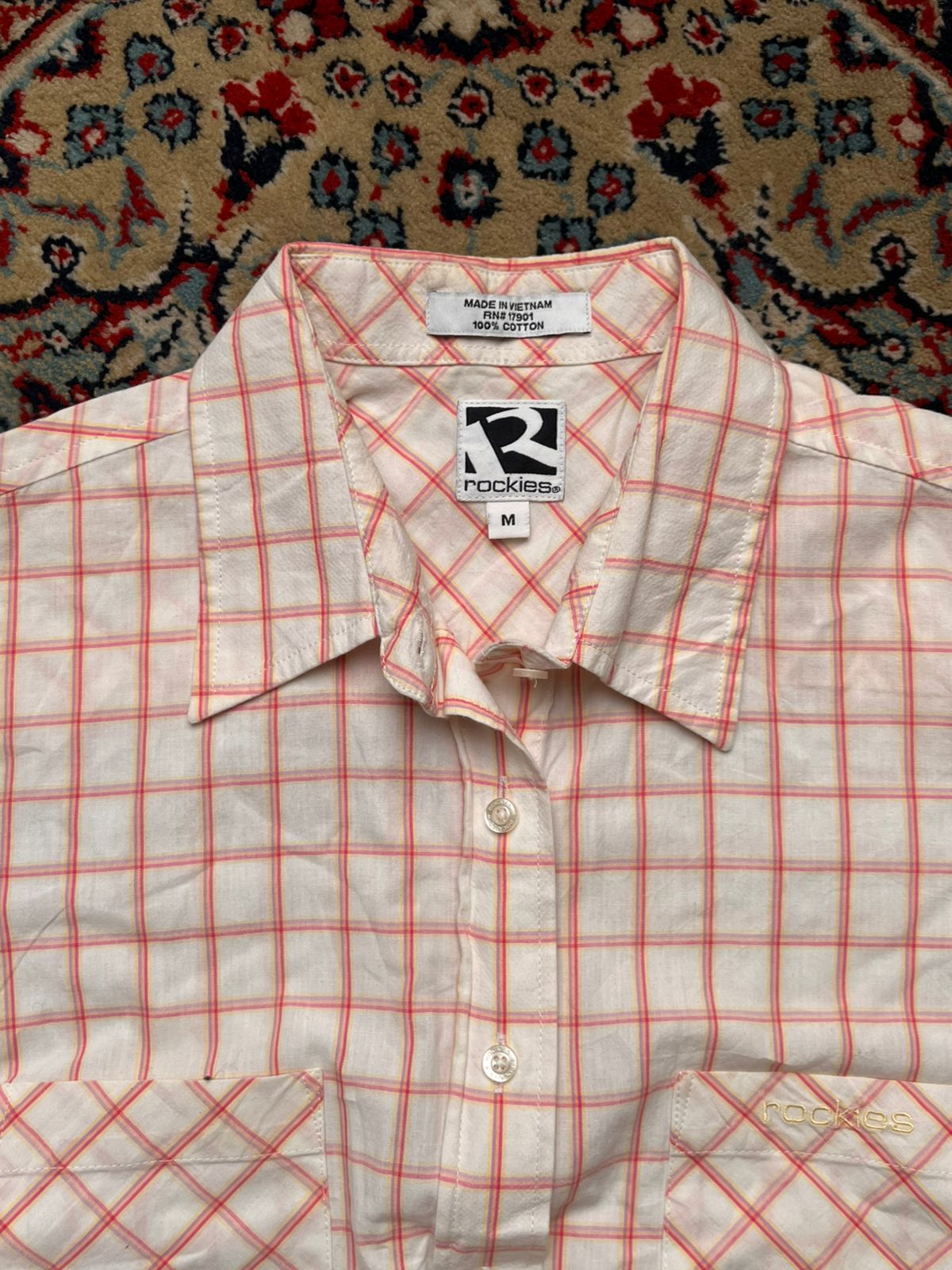 Rockies Western Plaid Button Up Women Shirt