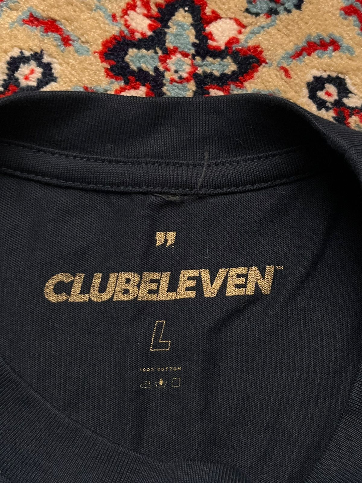 Club Eleven Black Printed Cotton TEE