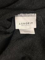 ASNOFIT Black Knitted Polo Relaxed Boxy Fit TEE