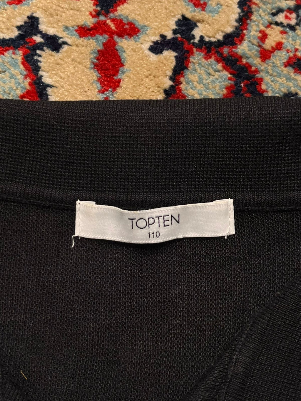 TOPTEN Black Knit RELAXED BOXY FIT Polo TEE