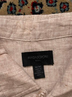 Magaschoni Linen Tan Beige BUTTON DOWN SHIRT