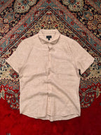 Magaschoni Linen Tan Beige BUTTON DOWN SHIRT