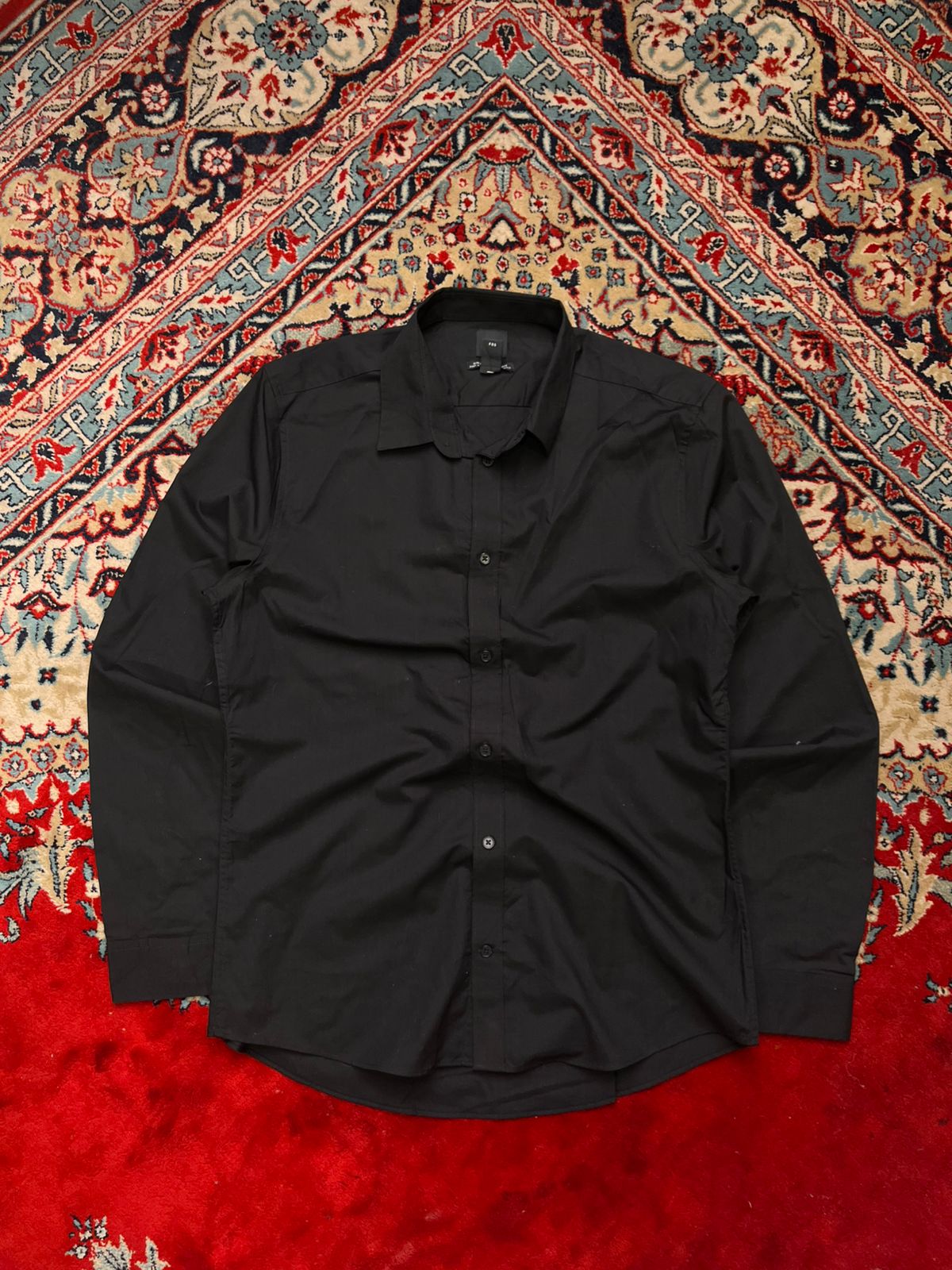 H&M Black Slim Fit Easy Iron BUTTON DOWN SHIRT