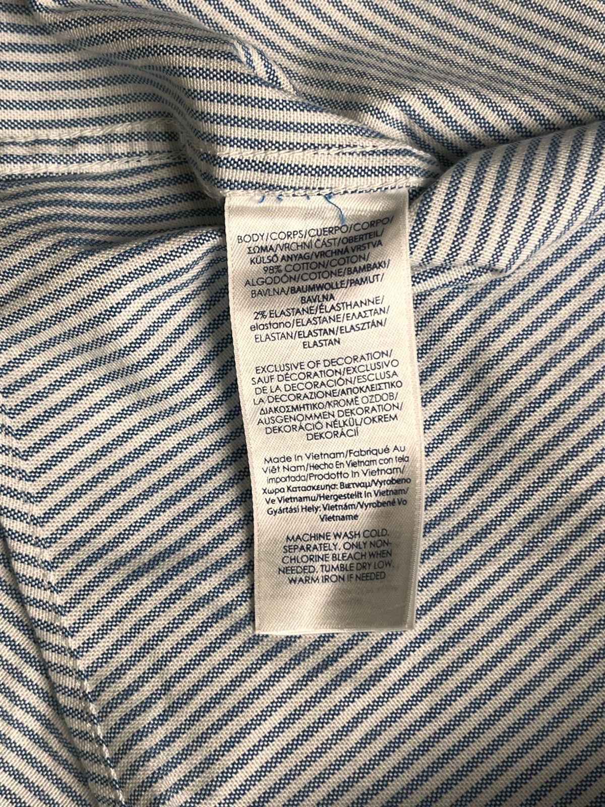 CHAPS by RL Blue White Striped Oxford BUTTON DOWN SHIRT