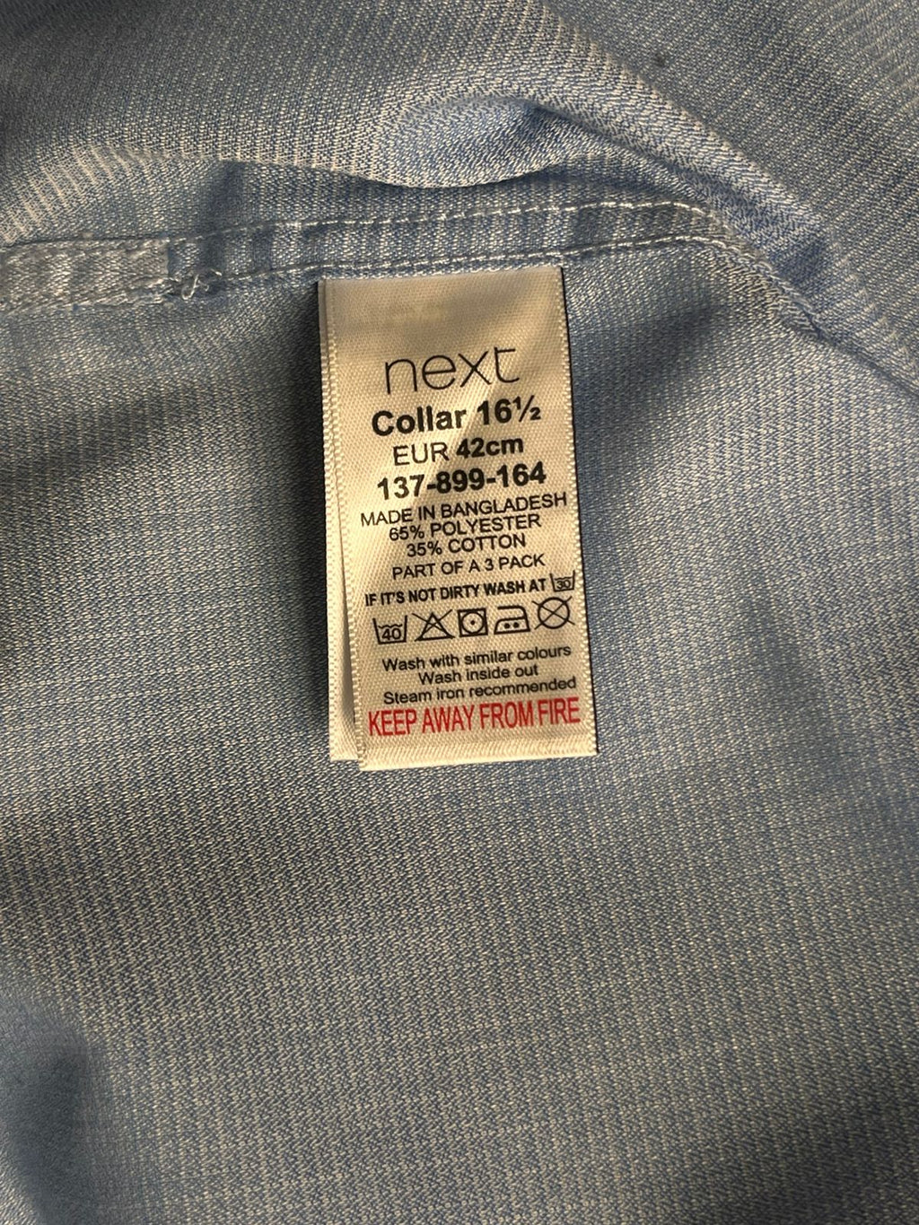 NEXT SHIRTING SLIM FIT TEXTURED BUTTON DOWN SHIRT
