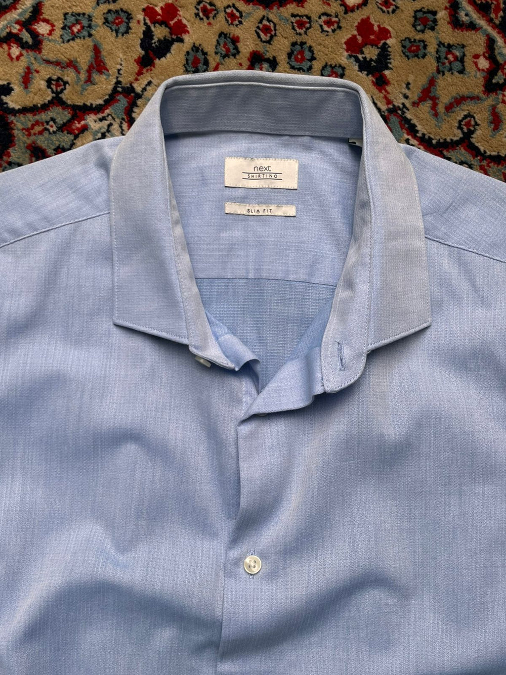 NEXT SHIRTING SLIM FIT TEXTURED BUTTON DOWN SHIRT