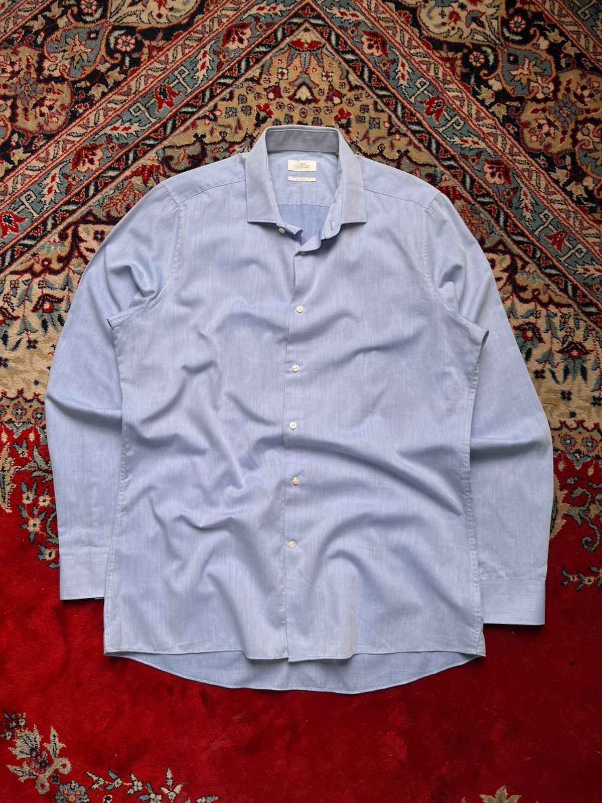 NEXT SHIRTING SLIM FIT TEXTURED BUTTON DOWN SHIRT