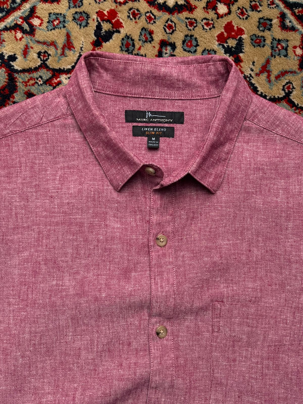 MARC ANTHONY SLIM FIT LINEN BUTTON DOWN SHIRT