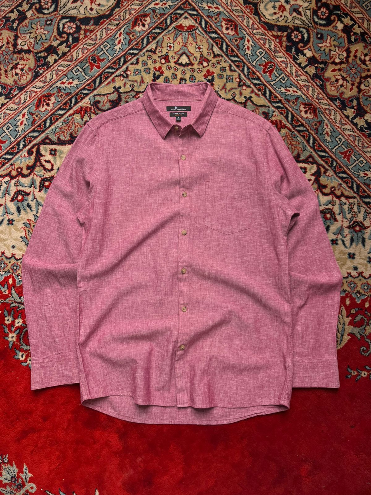 MARC ANTHONY SLIM FIT LINEN BUTTON DOWN SHIRT