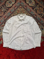 Adolfo Dominguez White Black Check Cotton Button Down SHIRT