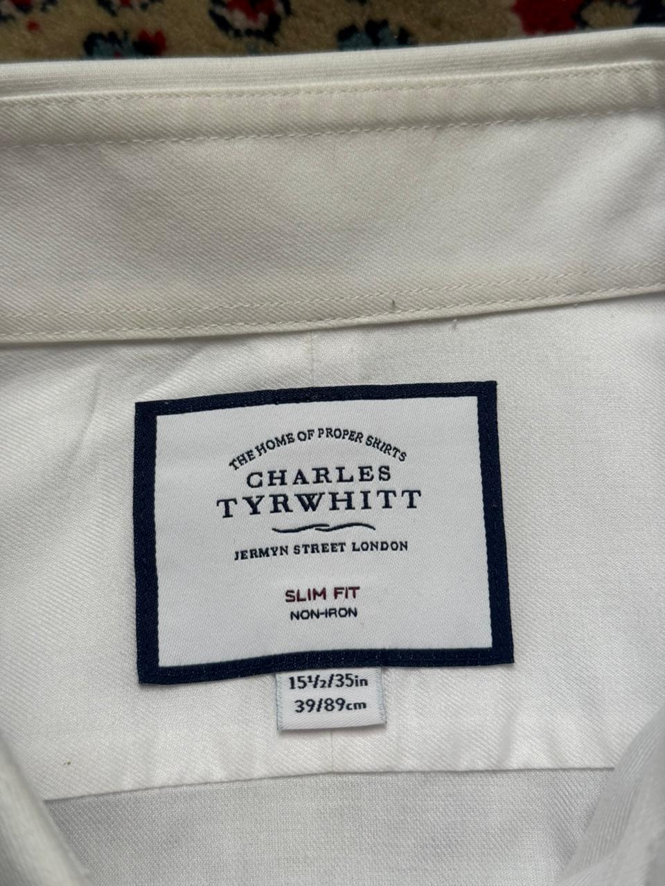 Charles Tyrwhitt  Slim Fit White BUTTON DOWN SHIRT