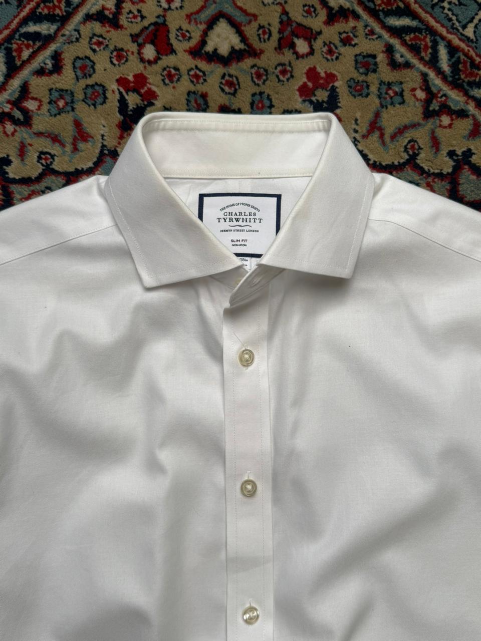 Charles Tyrwhitt  Slim Fit White BUTTON DOWN SHIRT