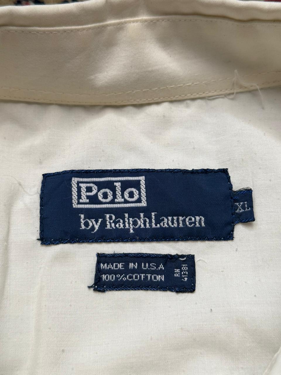 Vintage Polo Ralph Lauren Off-White Pony Logo BUTTON DOWN SHIRT