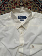Vintage Polo Ralph Lauren Off-White Pony Logo BUTTON DOWN SHIRT