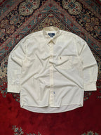 Vintage Polo Ralph Lauren Off-White Pony Logo BUTTON DOWN SHIRT