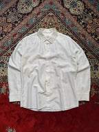 LEO Leonardo White Textured Slim Fit BUTTON DOWN SHIRT