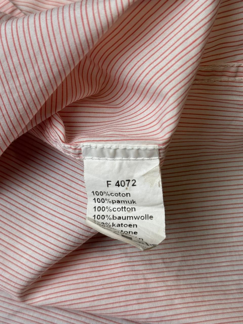 LACOSTE Pink White Striped BUTTON DOWN SHIRT