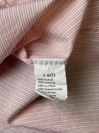 LACOSTE Pink White Striped BUTTON DOWN SHIRT