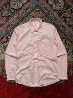 LACOSTE Pink White Striped BUTTON DOWN SHIRT