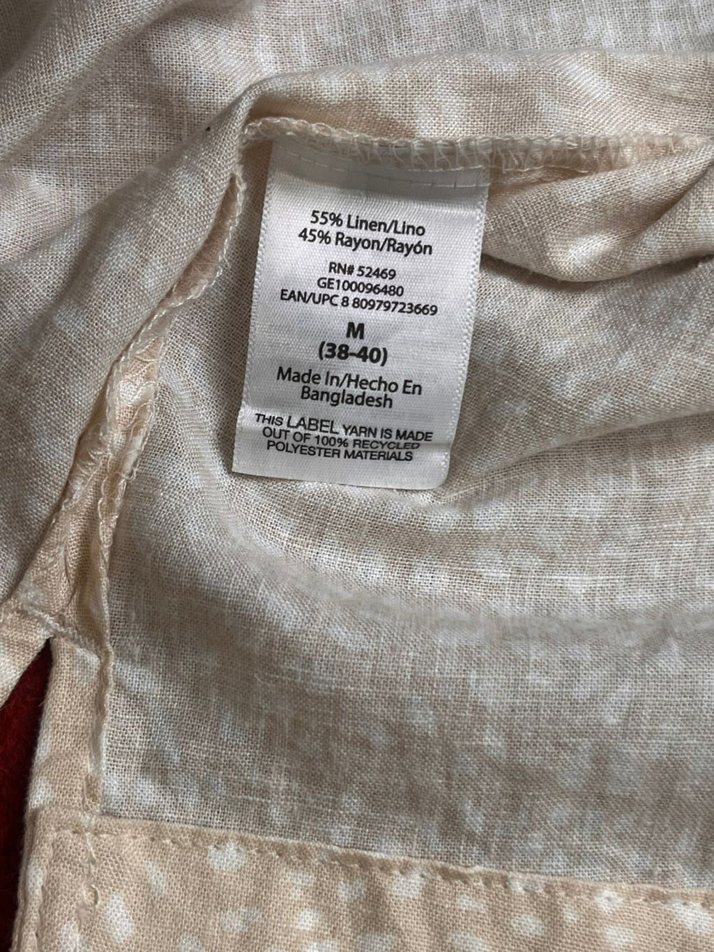 GEORGE DOT PRINT LINEN BLEND BUTTON DOWN SHIRT