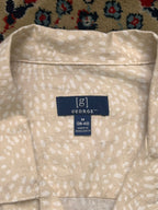GEORGE DOT PRINT LINEN BLEND BUTTON DOWN SHIRT