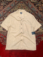 GEORGE DOT PRINT LINEN BLEND BUTTON DOWN SHIRT