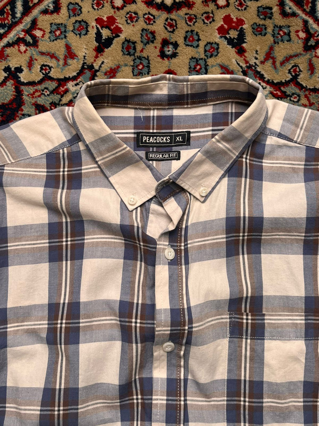 Peacocks Regular Fit Plaid Button Down Shirt