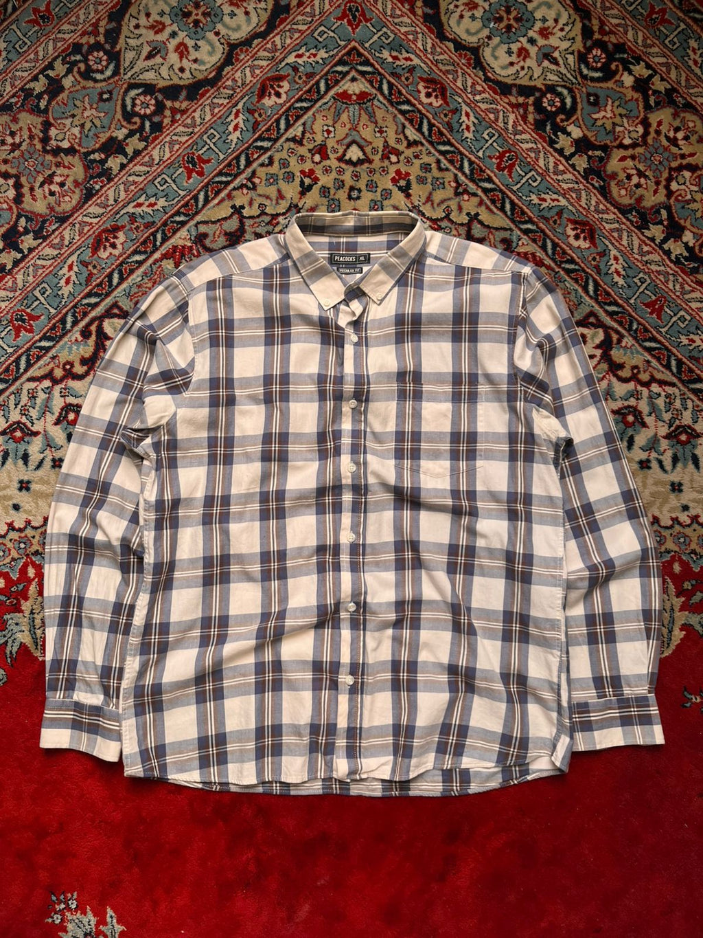 Peacocks Regular Fit Plaid Button Down Shirt