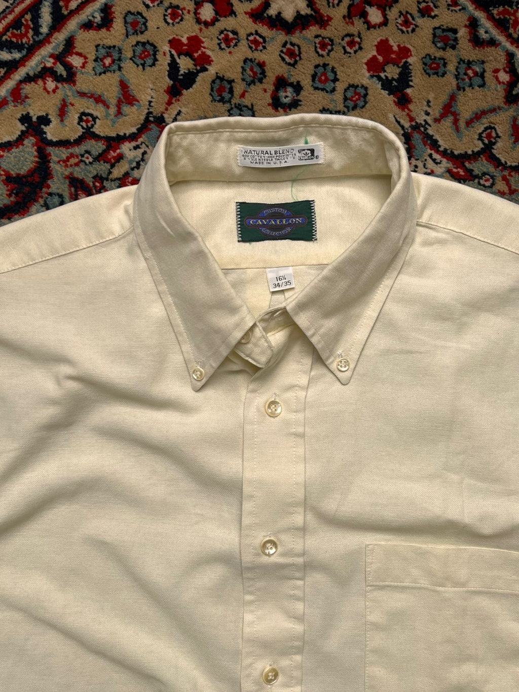Cavallon Collection Natural Blend Cream Button Down Shirt