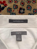 Apt. 9 Superfine 80s Cotton White Textured BUTTON DOWN SHIRT