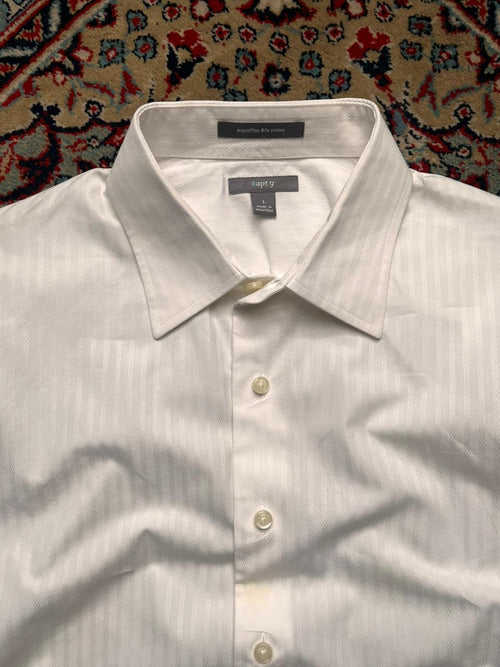 Apt. 9 Superfine 80s Cotton White Textured BUTTON DOWN SHIRT