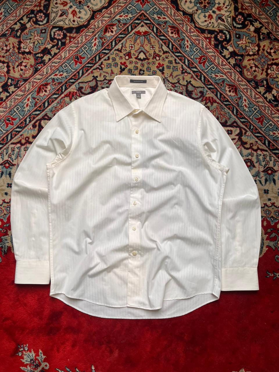 Apt. 9 Superfine 80s Cotton White Textured BUTTON DOWN SHIRT
