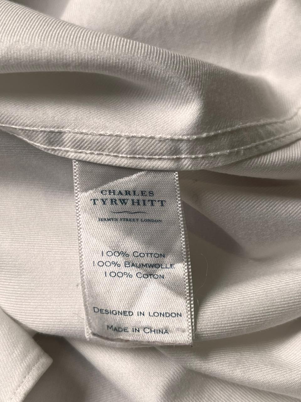 CHARLES TYRWHITT Slim Fit White BUTTON DOWN SHIRT