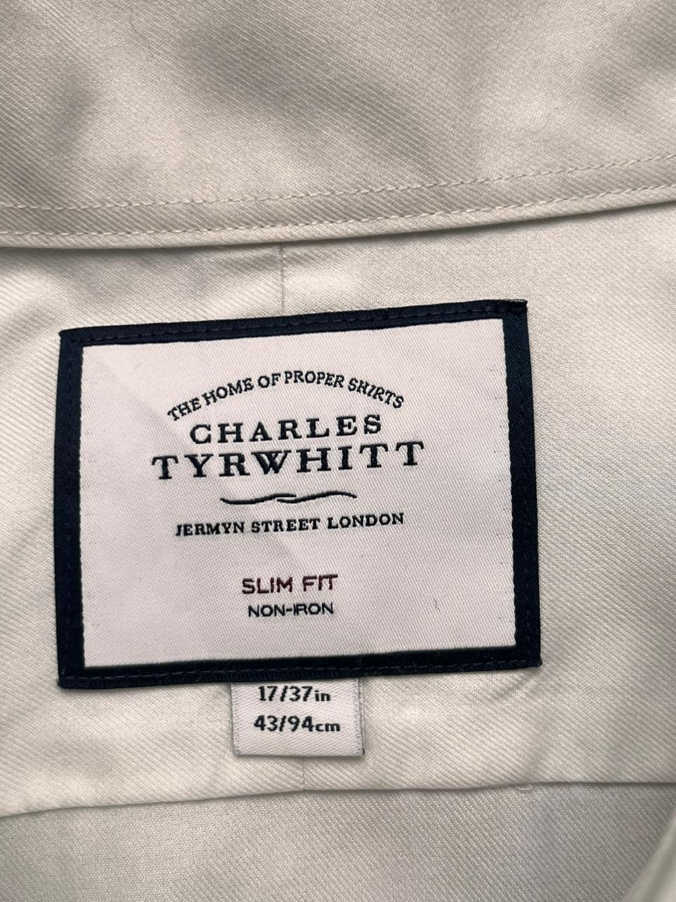 CHARLES TYRWHITT Slim Fit White BUTTON DOWN SHIRT