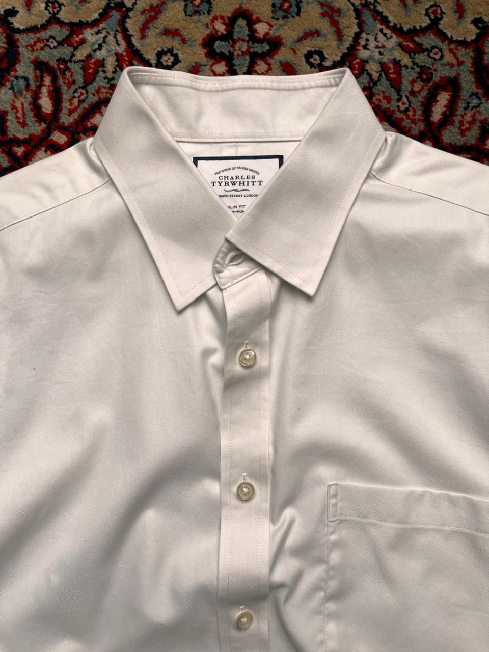 CHARLES TYRWHITT Slim Fit White BUTTON DOWN SHIRT